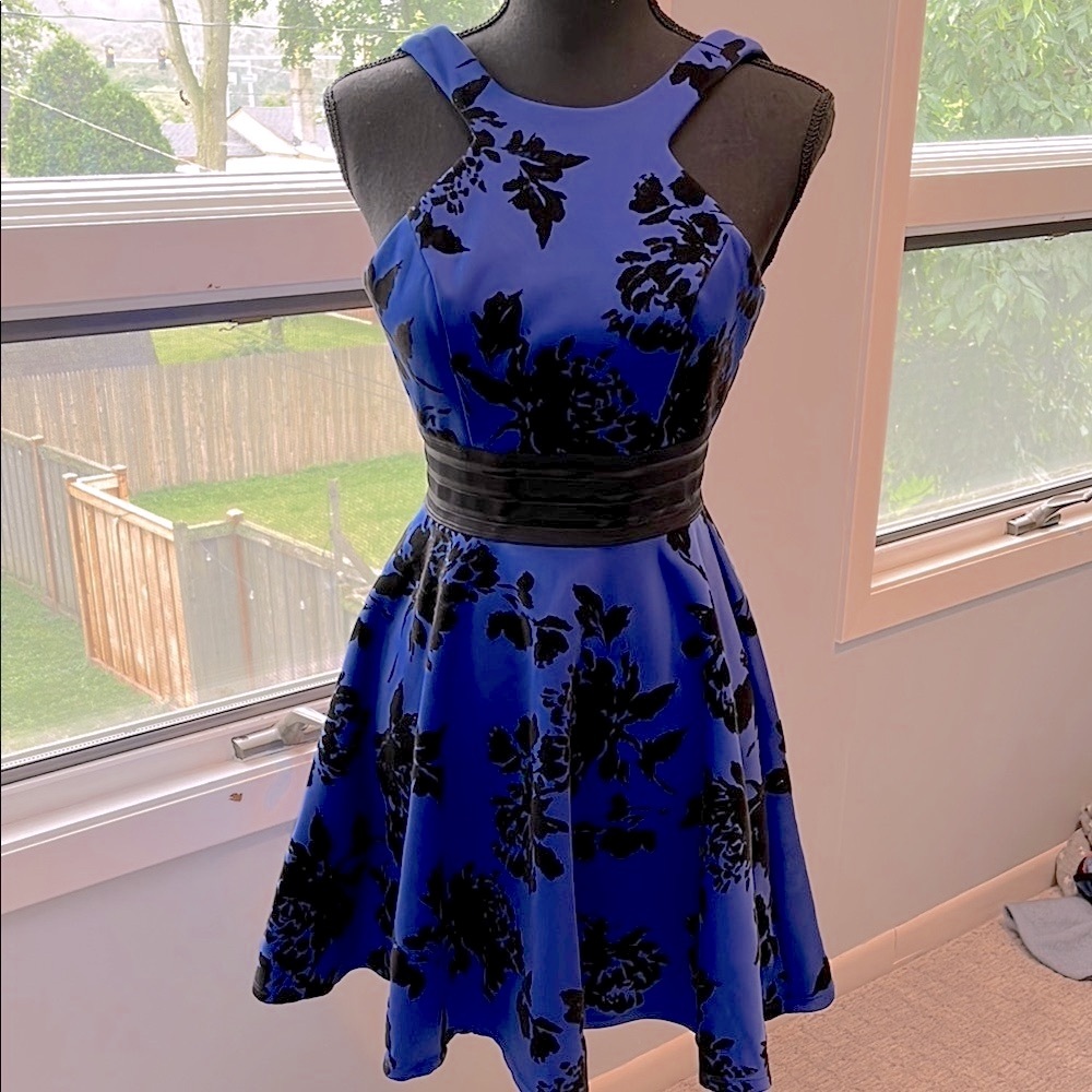 City Studio Fit and Flare Halter Dress